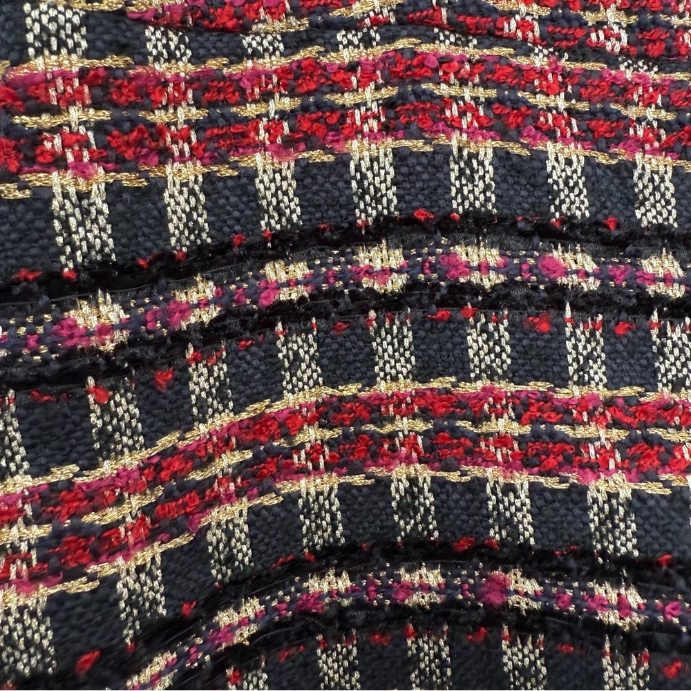 House of Harlow 1960 Boucle Dress Black Red Gold StrapS Preppy‎ Academia NEW - Picture 12 of 16